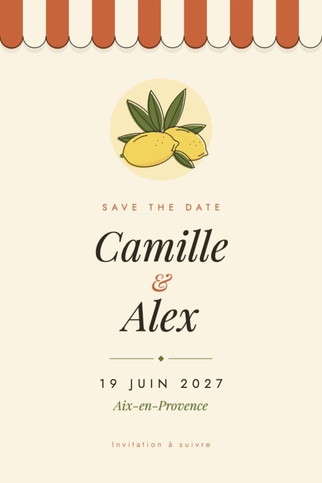 Voorbeeld van het ontwerp Save the date uit de collectie Dolce Vita