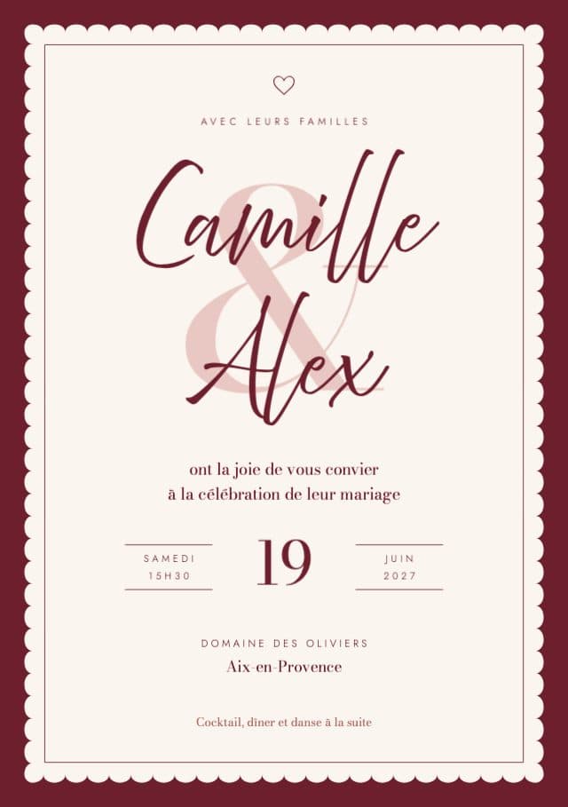 Anteprima del modello Invito della collezione Grand Amour