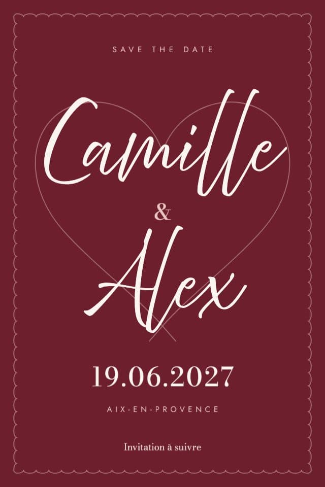Anteprima del modello Save the date della collezione Grand Amour