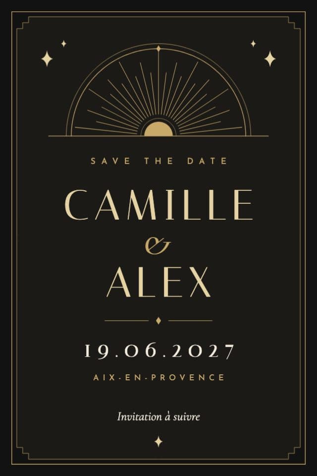 Anteprima del modello Save the date della collezione Notte dorata